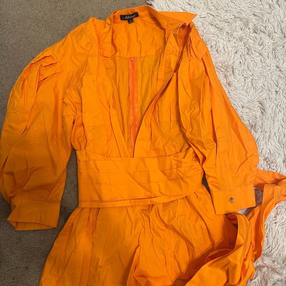 Vibrant Orange Romper